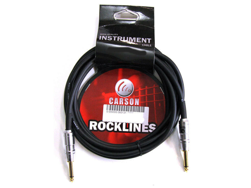 Carson 10' Guitar Cable Straight Jacks Noiseless Cable