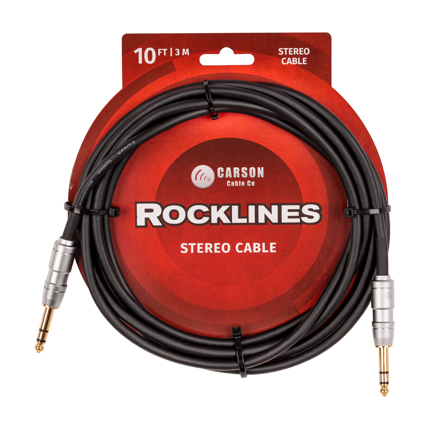 Carson ROK10ST 10ft Stereo Cable Jack to Jack