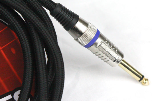 CARSON 20 Foot Guitar Lead / Instrument Cable  Noiseless Braided Black