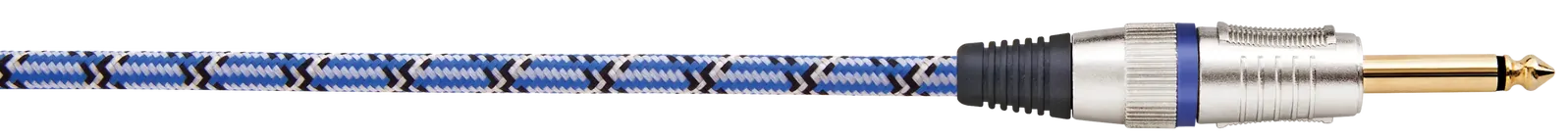 Carson Cable Co Rocklines 20ft Braided Blue Guitar Cable with Straight Jacks — view 2