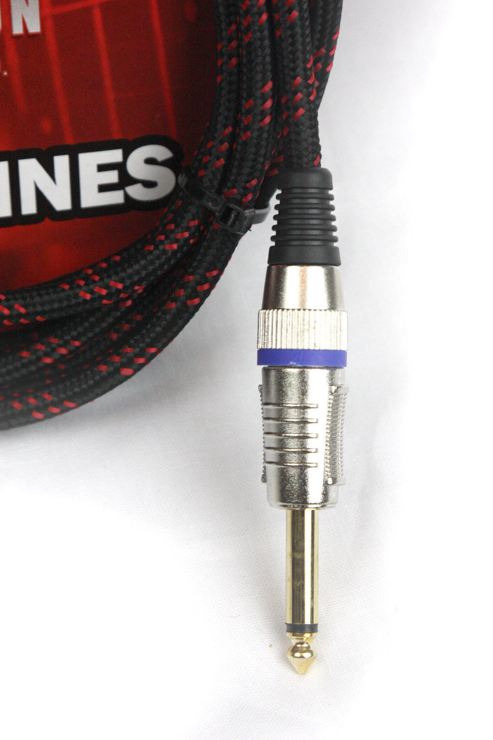 CARSON 20 Foot Guitar Lead / Instrument Cable  Noiseless Braided Black/Red