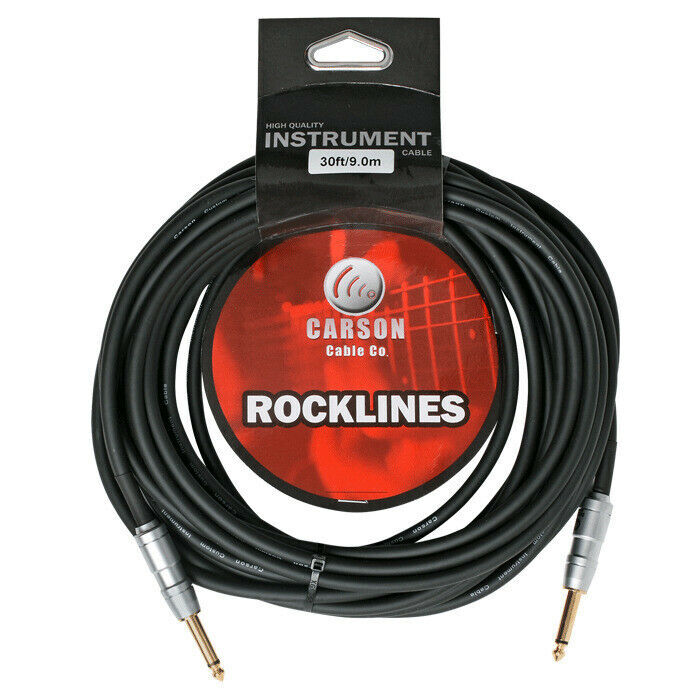 Carson 30 Foot' Guitar Cable Heavy Duty Professional Straight Jacks Noiseless