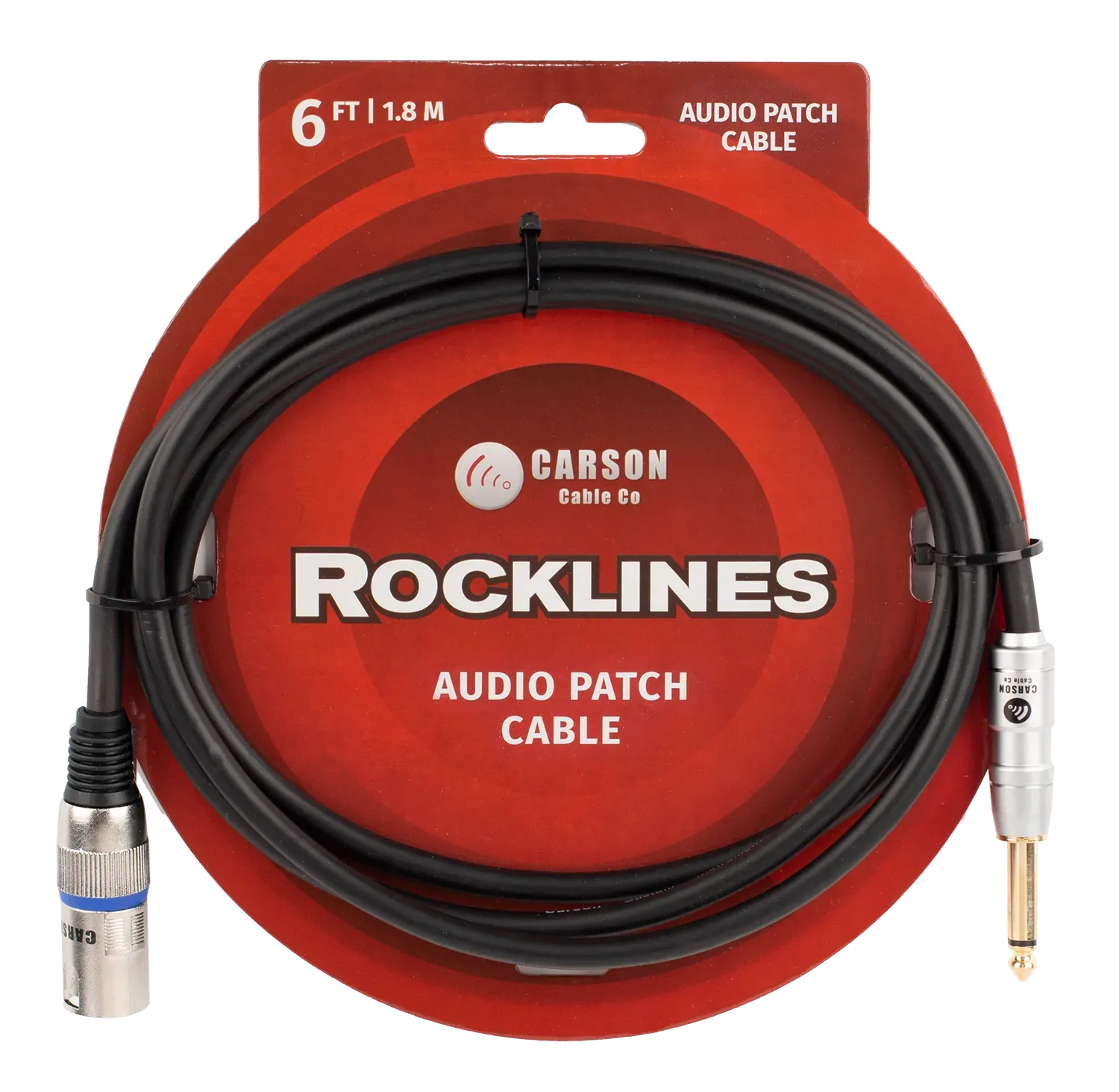 Carson Cable Co Carson Rocklines 6ft XLR Male to 6.3mm Mono Jack Audio Cable