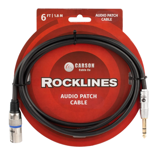 Carson Cable Co ROCKLINES 6 XLR(M) - ST JACK 6ft Stereo Jack Plug Cable