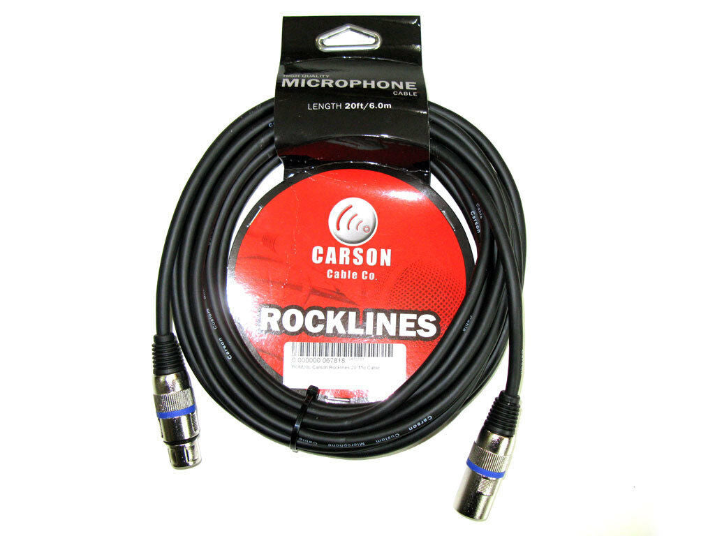 Carson Microphone Cable Professional Heavy Duty XLR(F) To XLR(M) 20 Foot Long
