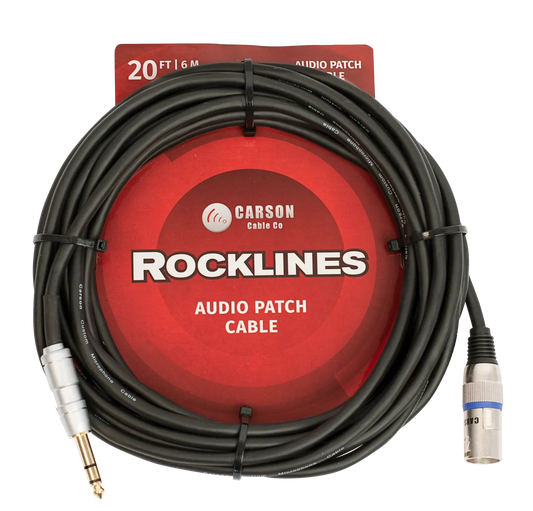 Carson Cable Co ROCKLINES 20 Inch XLR(M) - ST Jack Instrument Cable