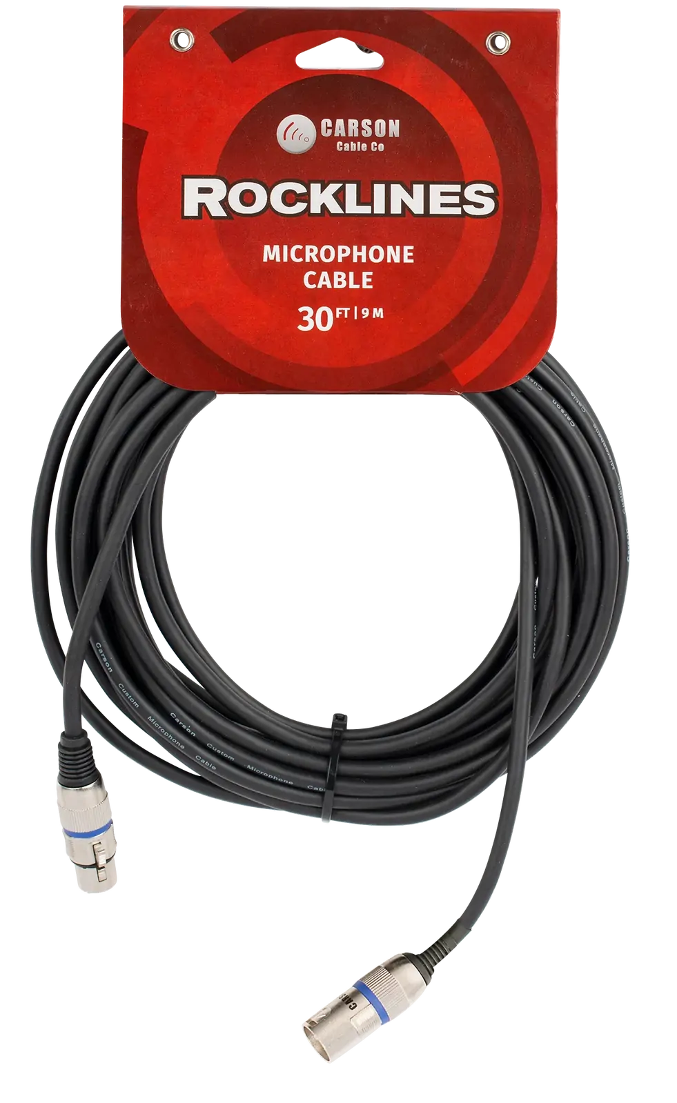 Carson Cable Co Rocklines 30ft Microphone Cable Female XLR to Male XLR