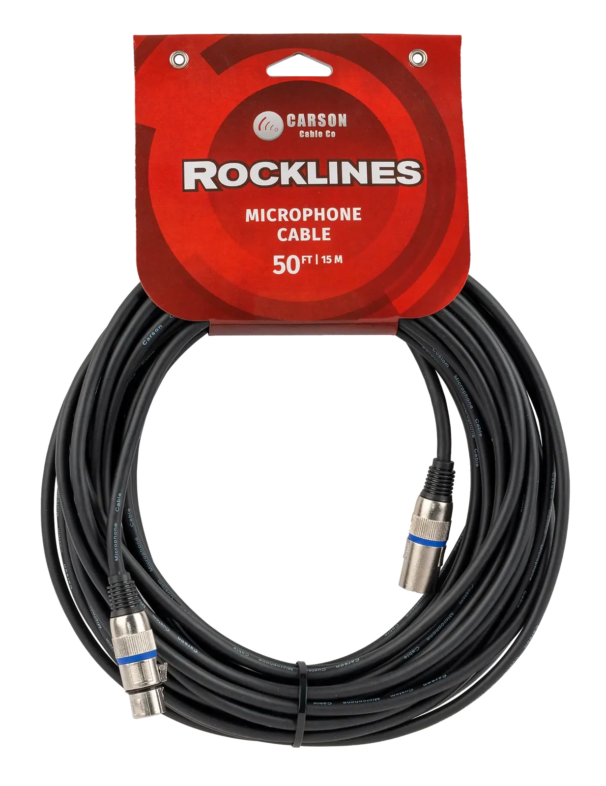 Carson Cable Co Carson Rocklines 50ft XLR Male to Female Microphone Audio Cable