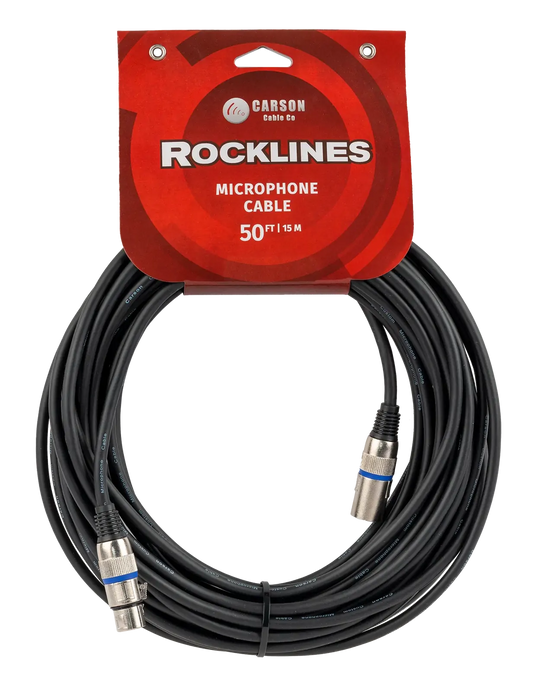 Carson Cable Co Carson Rocklines 50ft XLR Male to Female Microphone Audio Cable