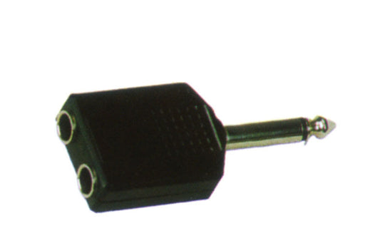 CARSON - Rock Plugs Adaptor  6.3 Mono Jack to 2 x 6.3 Mono Sockets