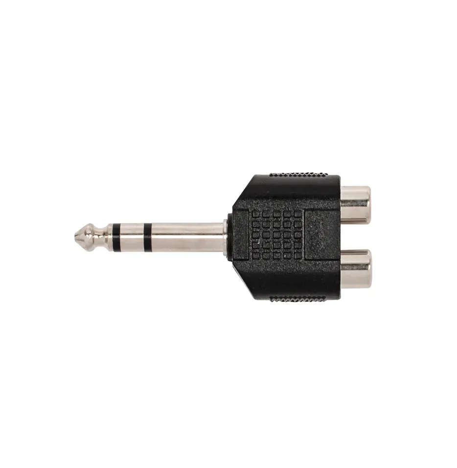 Carson Cable Co Carson Rock Plug 2x RCA Female to 6.3mm Stereo Male Adaptor