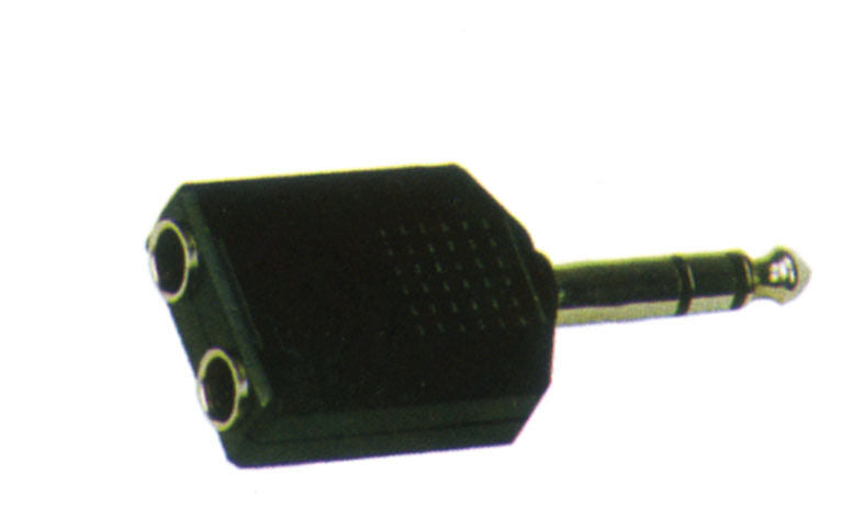 CARSON - Rock Plugs Adaptor  6.3 Stereo Jack to 2 x 6.3 Stereo Sockets