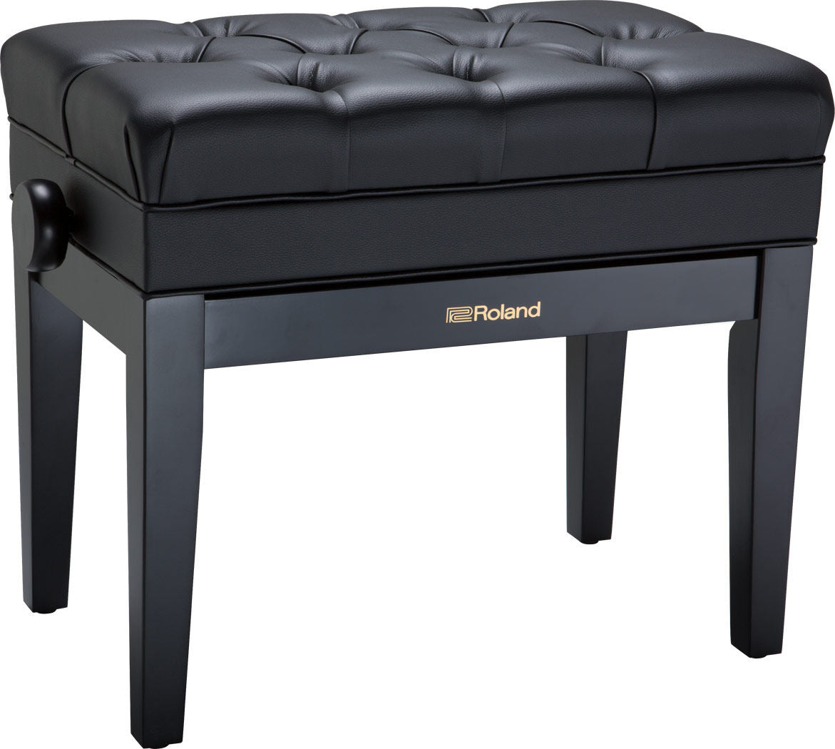 ROLAND RPB-500 Deluxe Adjustable Piano Bench - Polished White, Solid Wood, Cushioned Top, Ideal for Keyboards & Pianos — view 3