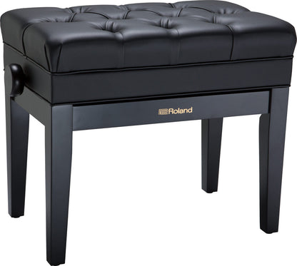 ROLAND RPB-500 Deluxe Adjustable Piano Bench - Polished White, Solid Wood, Cushioned Top, Ideal for Keyboards & Pianos — view 3