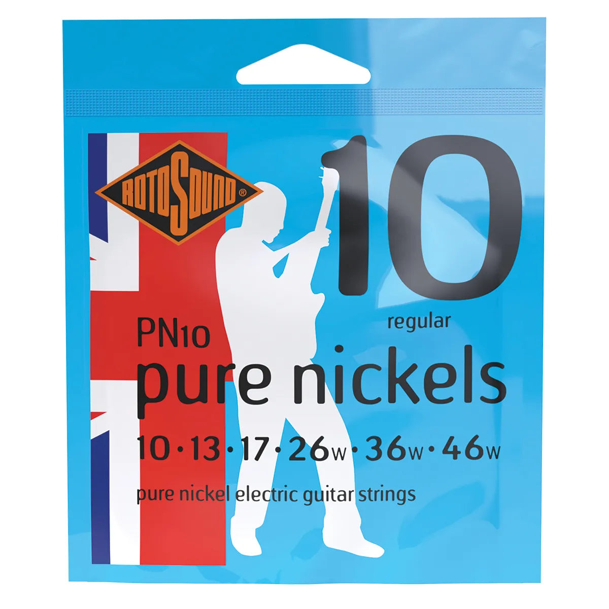 Rotosound Pure Nickels Electric Guitar String Set 10-46 [RPN10]