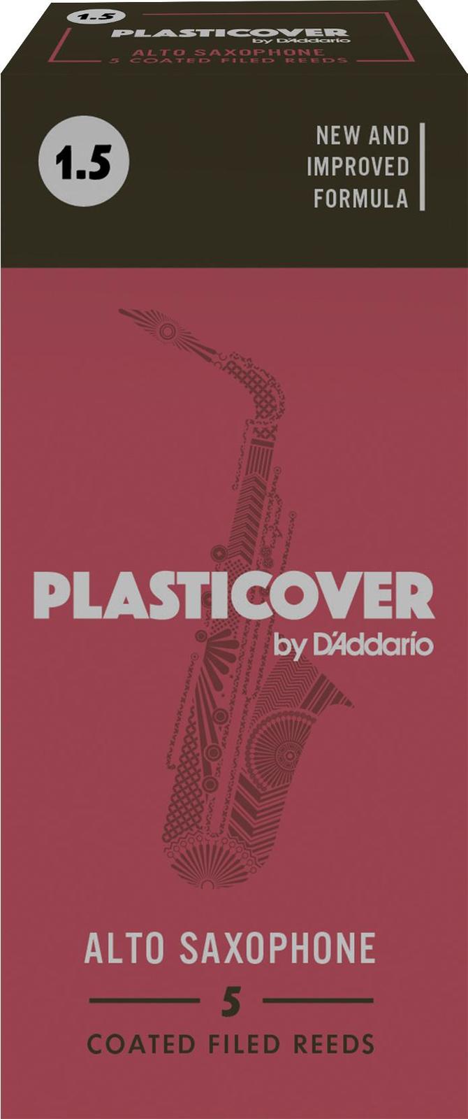 Rico Plasticover Alto Sax Reeds, Strength 1.5, 5-pack