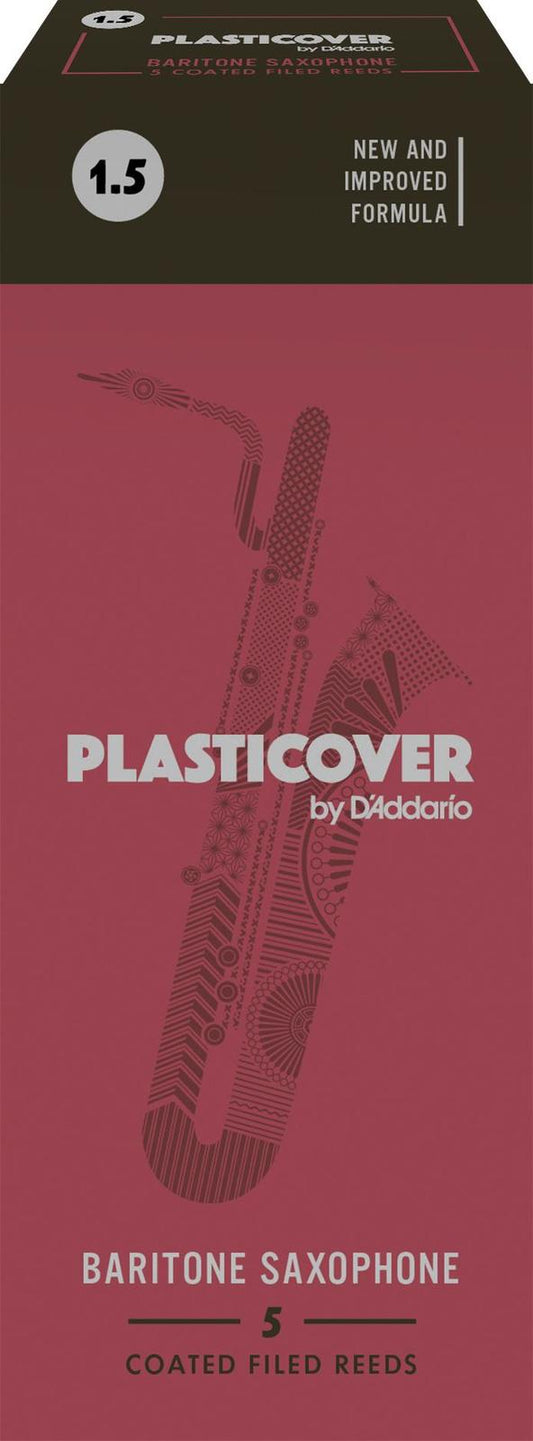 Rico Plasticover Baritone Sax Reeds, Strength 1.5, 5-pack