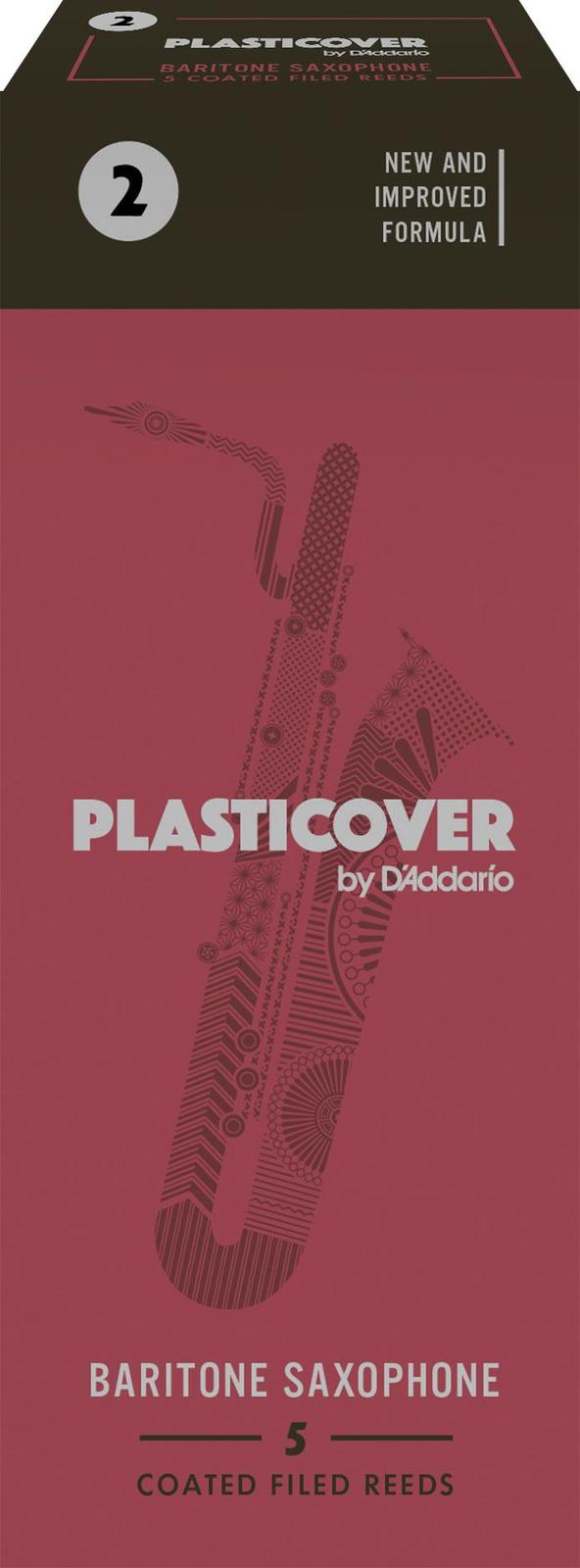 Rico Plasticover Baritone Sax Reeds, Strength 2.0, 5-pack