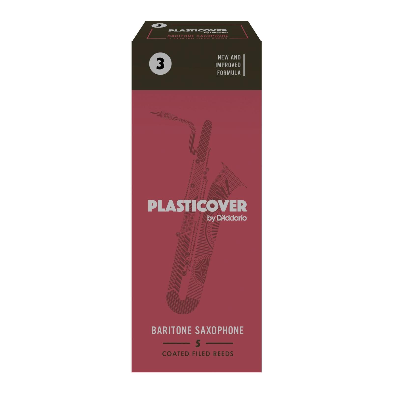 Rico Plasticover Baritone Sax Reeds, Strength 3.0, 5-pack
