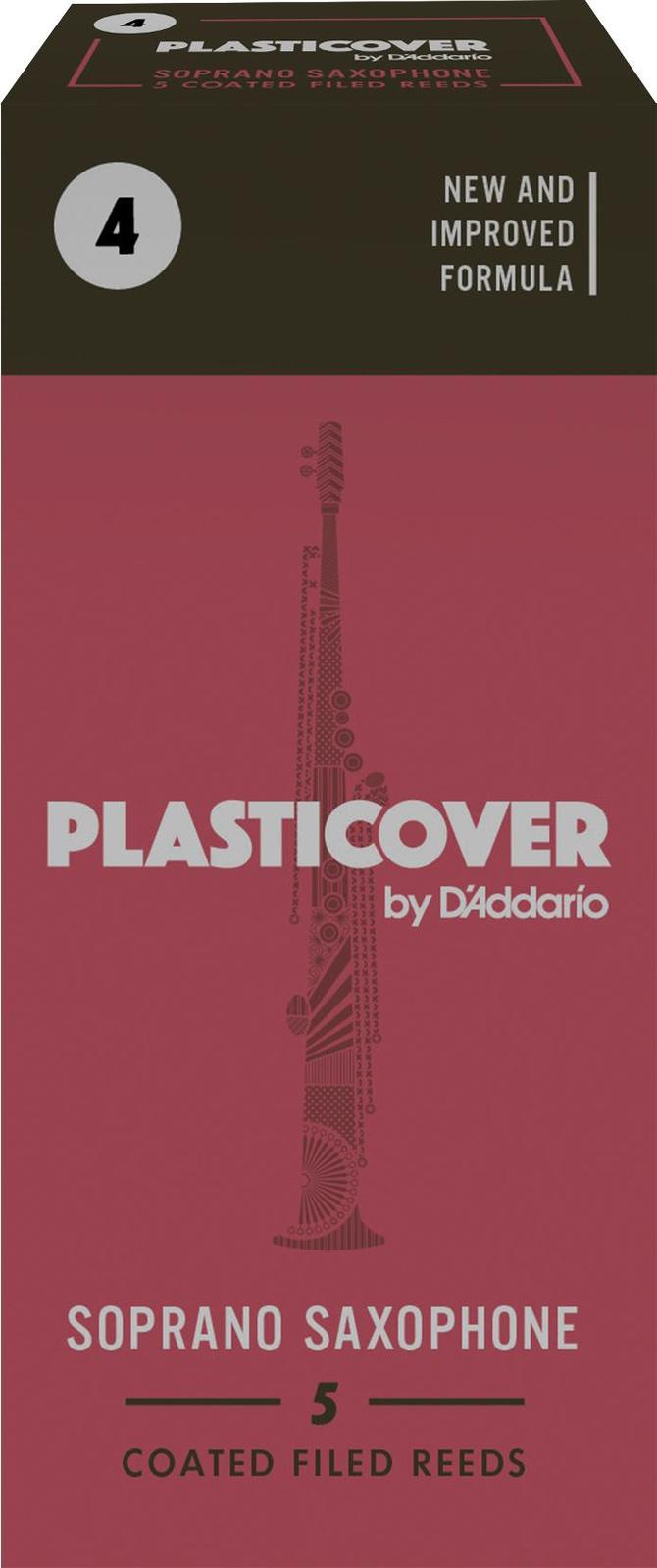Rico Plasticover Soprano Sax Reeds, Strength 4.0, 5-pack