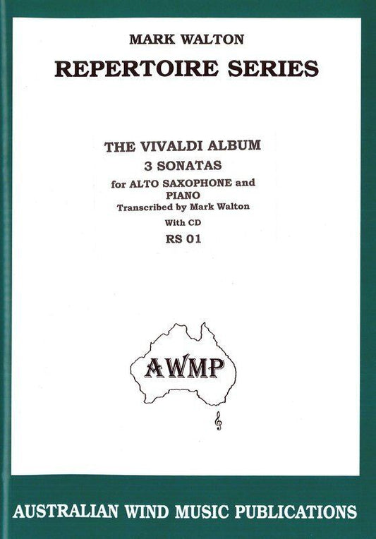 Vivaldi Album for Alto Saxophone and Piano with CD - 3 Sonatas, Intermediate to Advanced Level