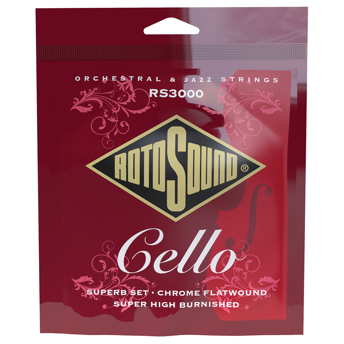Rotosound RS3000 Superb Cello String Set - Quality Flatwound Set of Four Strings