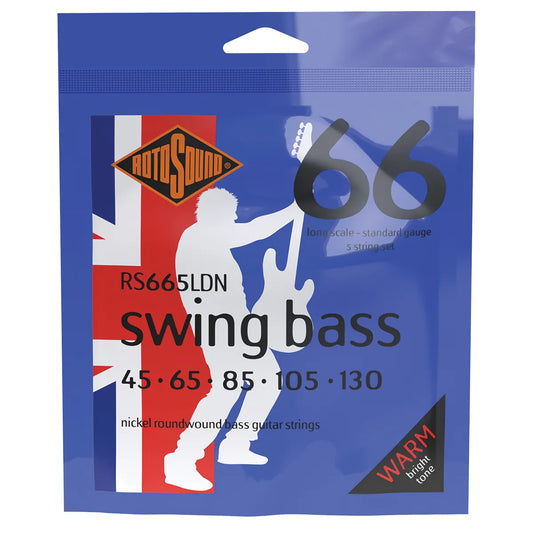 Rotosound Swing Bass 66 Nickel 5 String Guitar Strings 45-130 [RS665LDN]