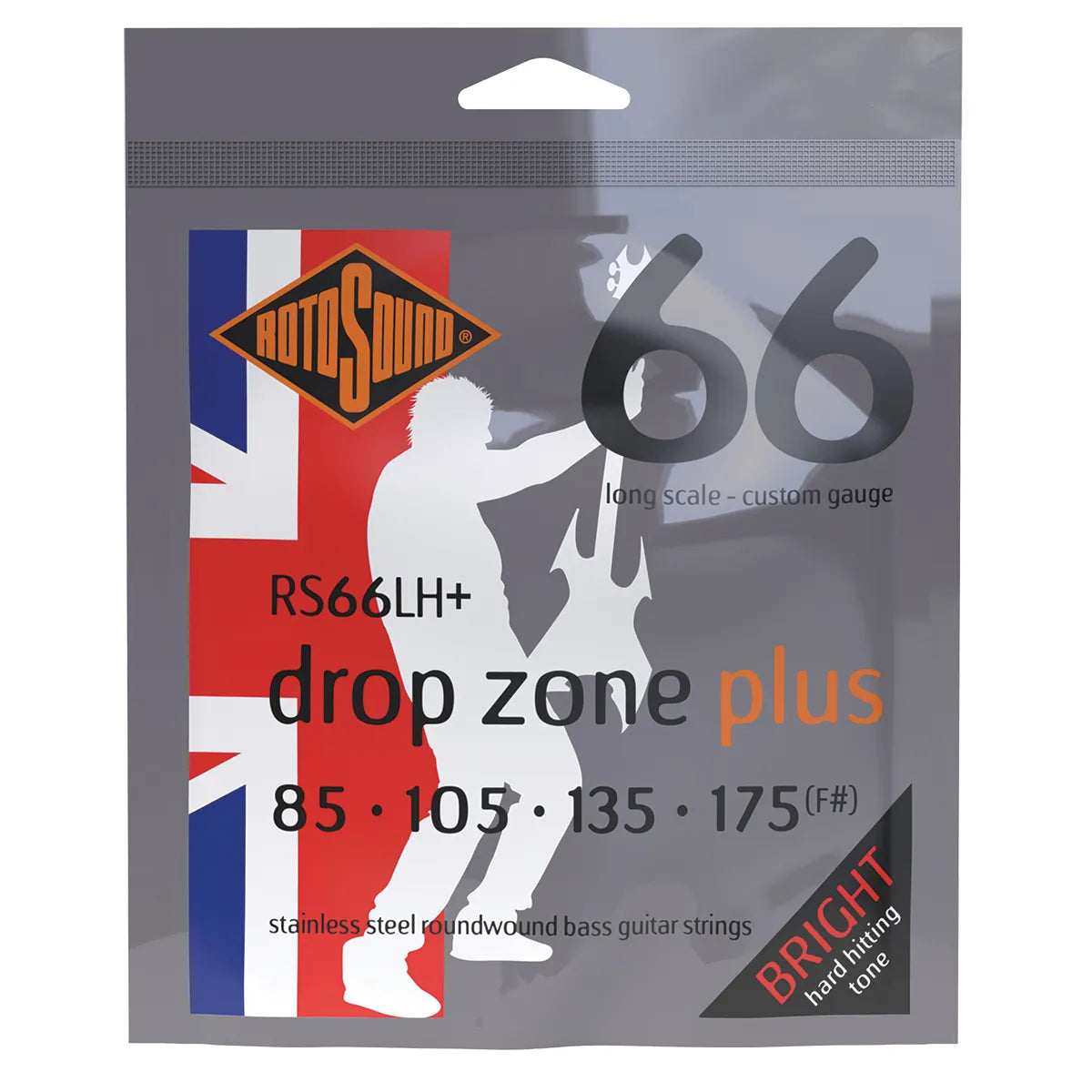 Rotosound Swing Bass 66 Drop Zone Plus 85-175 Stainless Guitar Strings [RS66LH+]