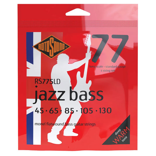 Rotosound Jazz Bass 77 Long Scale 5-String Monel Flatwound Strings 45-105 [RS775LD]