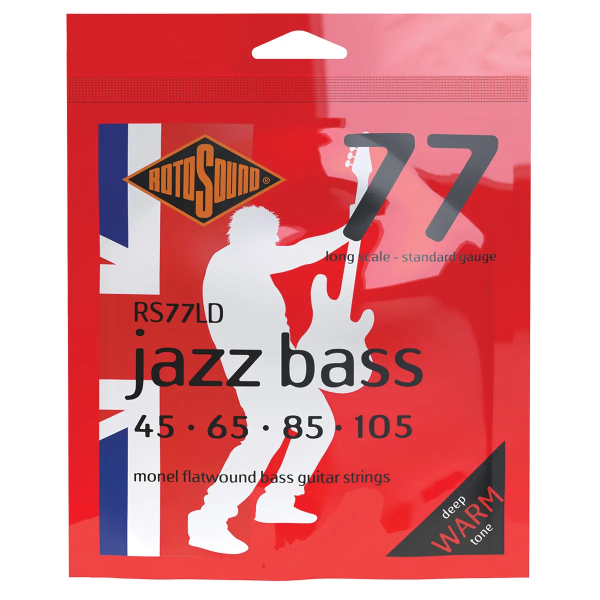 Rotosound Jazz Bass 77 Long Scale 45-105 Monel Flatwound Bass Guitar Strings [RS77LD]