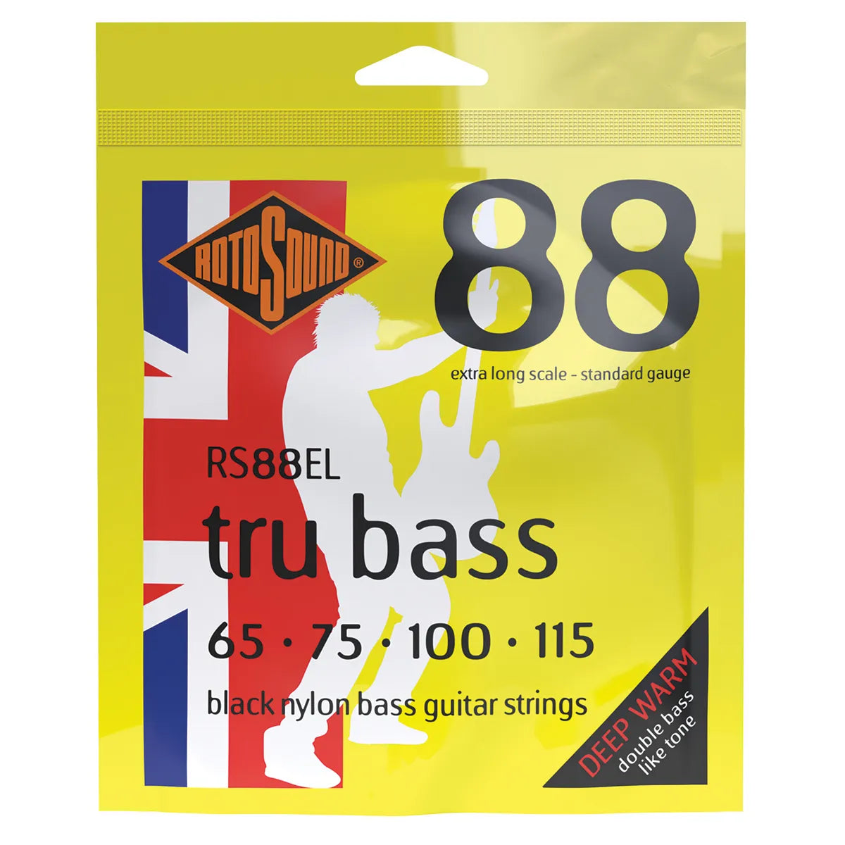 Rotosound Tru Bass 88 Black Nylon Tapewound Extra Long Bass Guitar Strings 65-115 [RS88EL]