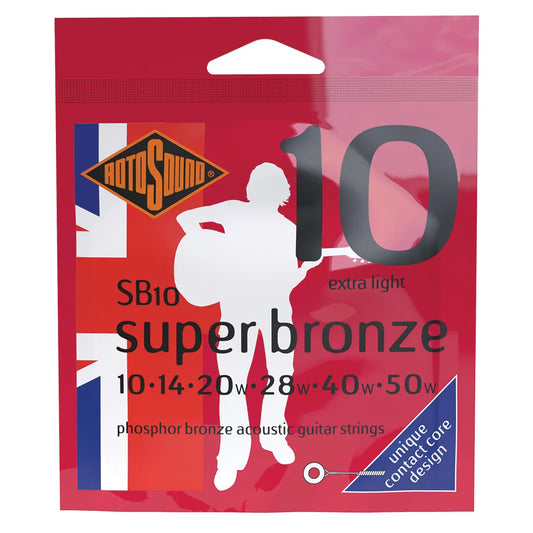 Rotosound Super Bronze Phosphor Bronze Acoustic Guitar Strings 10-50 [RSB10]
