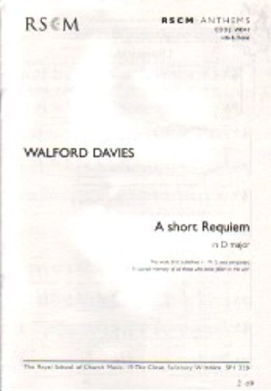 Short Requiem In D SATB Divisi