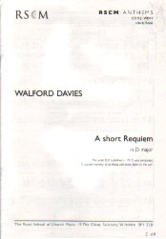 Short Requiem In D SATB Divisi