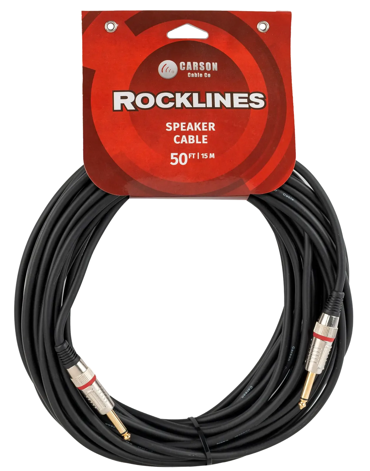 Carson Cable Co Carson Rocklines 50 ft Speaker Cable - Straight Jacks Diecast 7mm