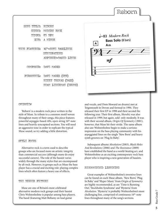 Rockschool Bass Grade 7 Syllabus 2012-2018 — view 2