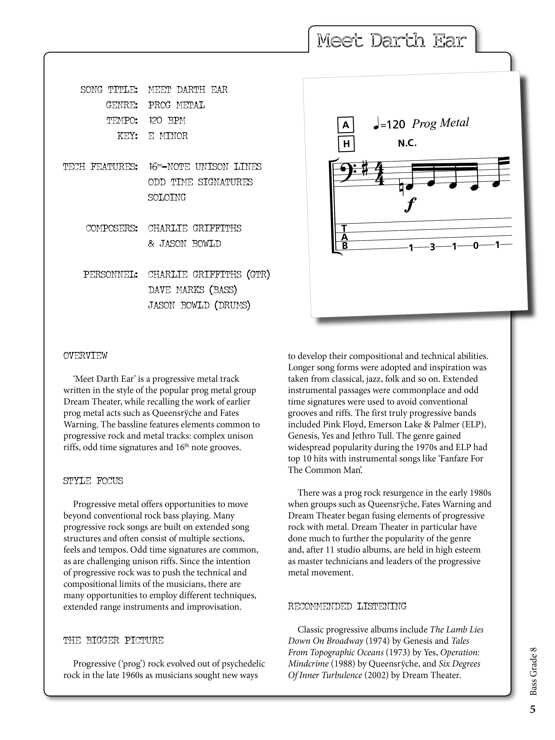 Rockschool Bass Grade 8 2012-2018 Syllabus — view 2