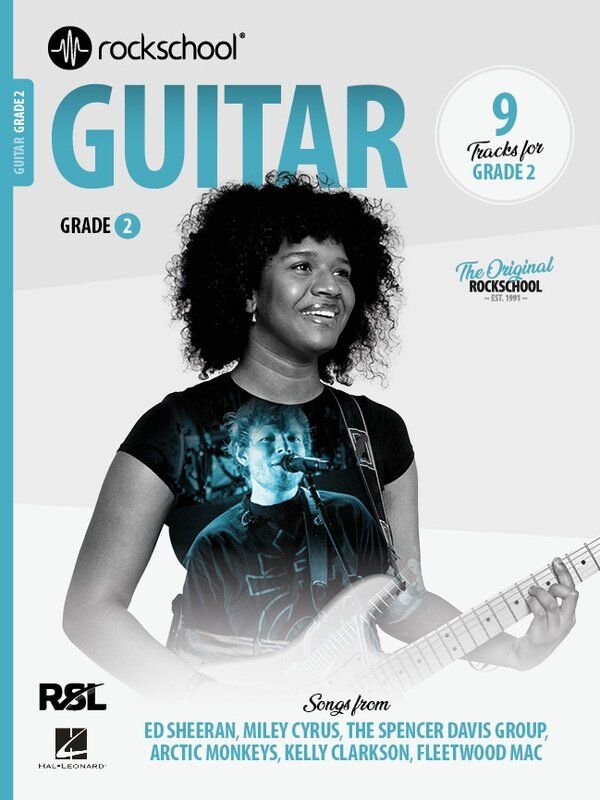 Rockschool Guitar Grade 2 (2024) - 48 pages, Expert arrangements, 9 tracks including "Flowers" and "Keep On Running" for guitar learners.