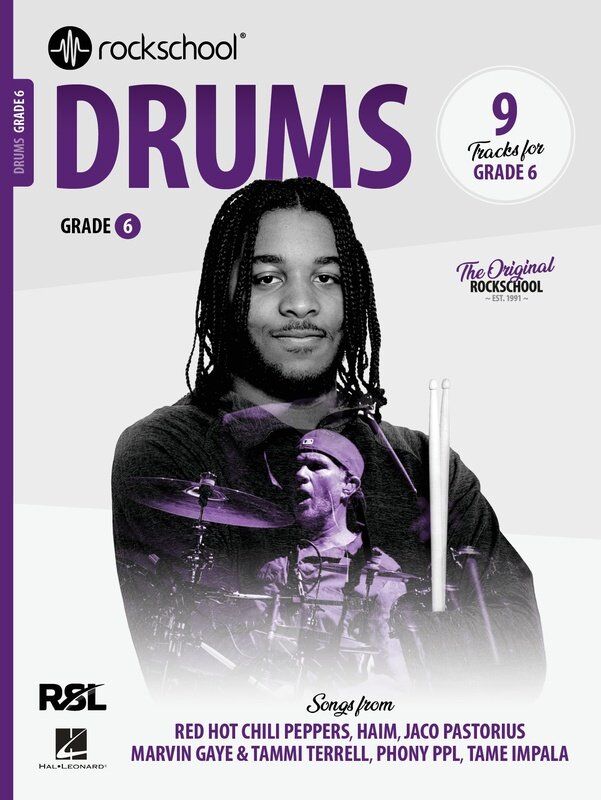 Rockschool Drums Grade 6 (2024) - 72 Pages, Percussion, Featuring 9 Tracks Including "The Chicken" and "Lost In Yesterday"