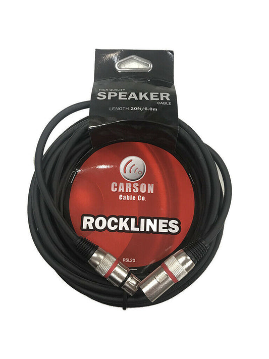 Carson 20 Foot XLR To XLR speaker Cable Professional Heavy Duty XLR (M) To XLR