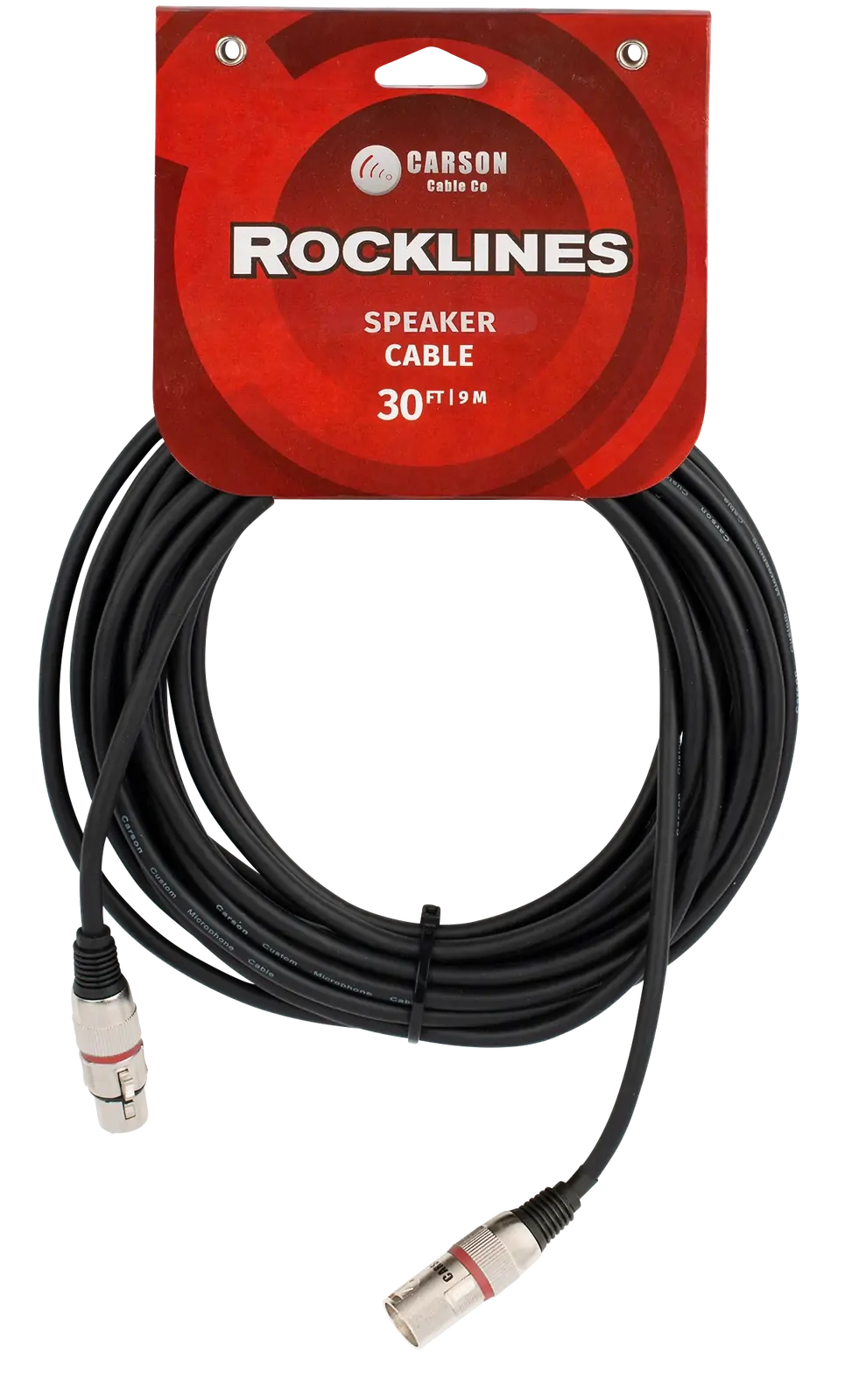 Carson Cable Co Rocklines 30 FT Speaker Cable Male XLR to Female XLR 7mm