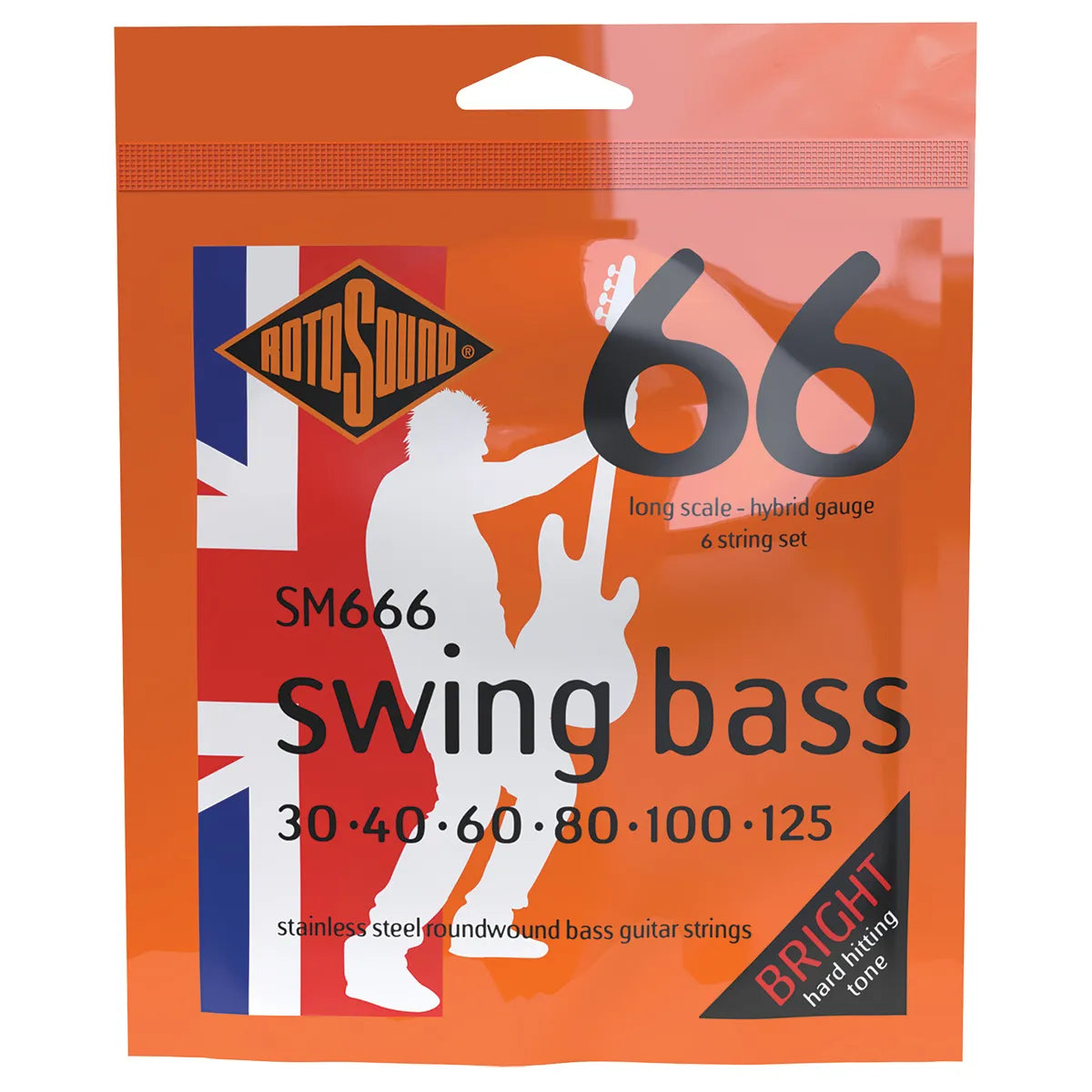 Rotosound Swing Bass 66 Hybrid 30-125 Stainless Steel Long Scale 6-String Set RSM666