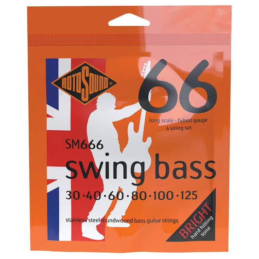 Rotosound Swing Bass 66 Hybrid 30-125 Stainless Steel Long Scale 6-String Set RSM666