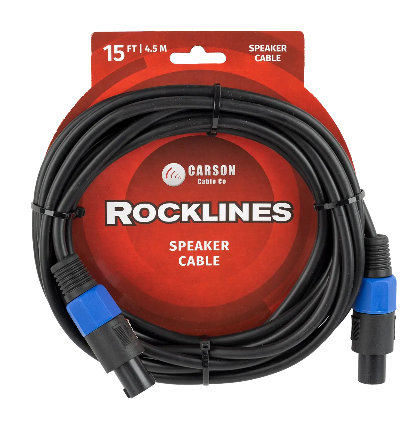 Carson Cable Co Rocklines 15 FT Speakon Speaker Cable with M Connectors