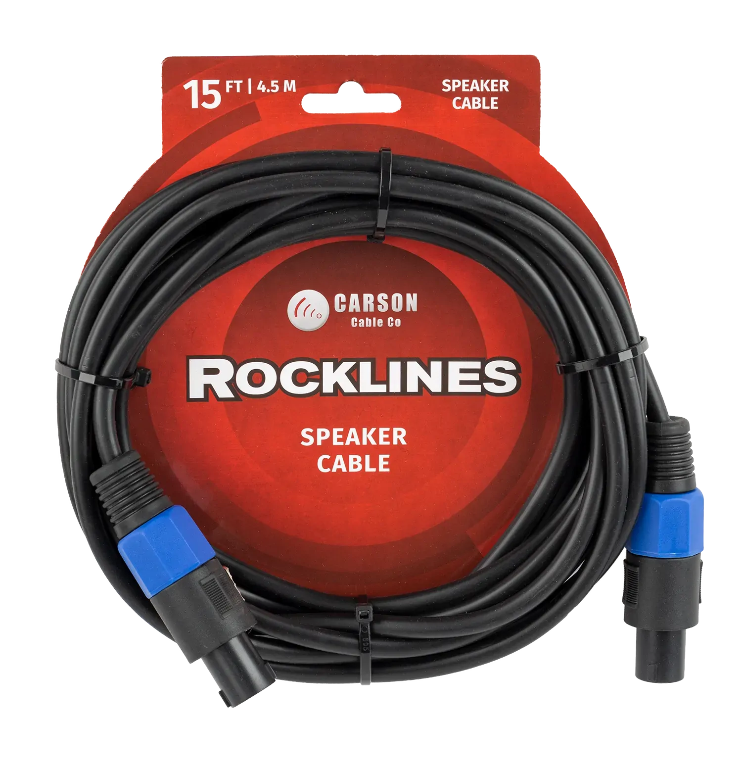 Carson Cable Co Rocklines 15 FT Speakon Speaker Cable with M Connectors