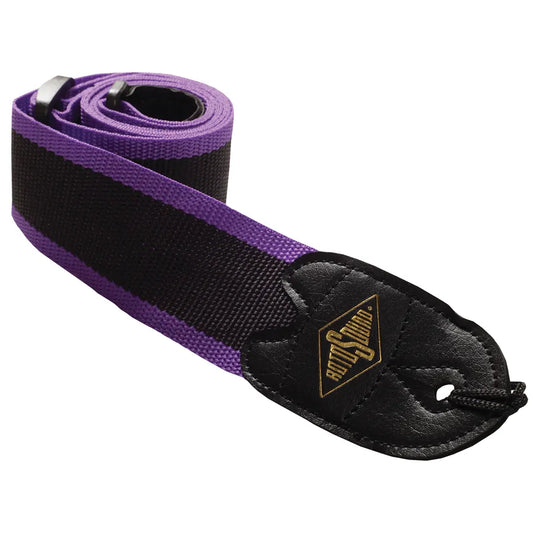 Rotosound Lilac Stripe Webbing Guitar Strap with Leather Ends