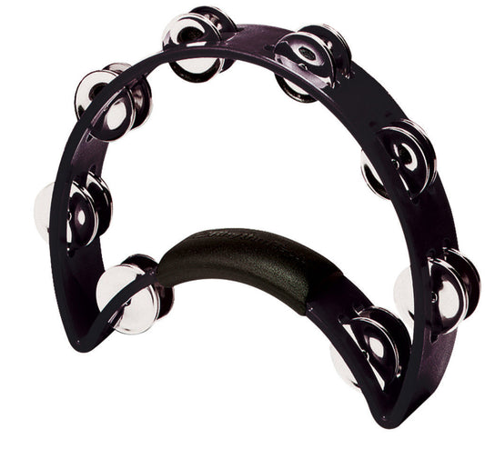 RHYTHM TECH - Original Half Moon Black Tambourine  ABS Rim, Professional