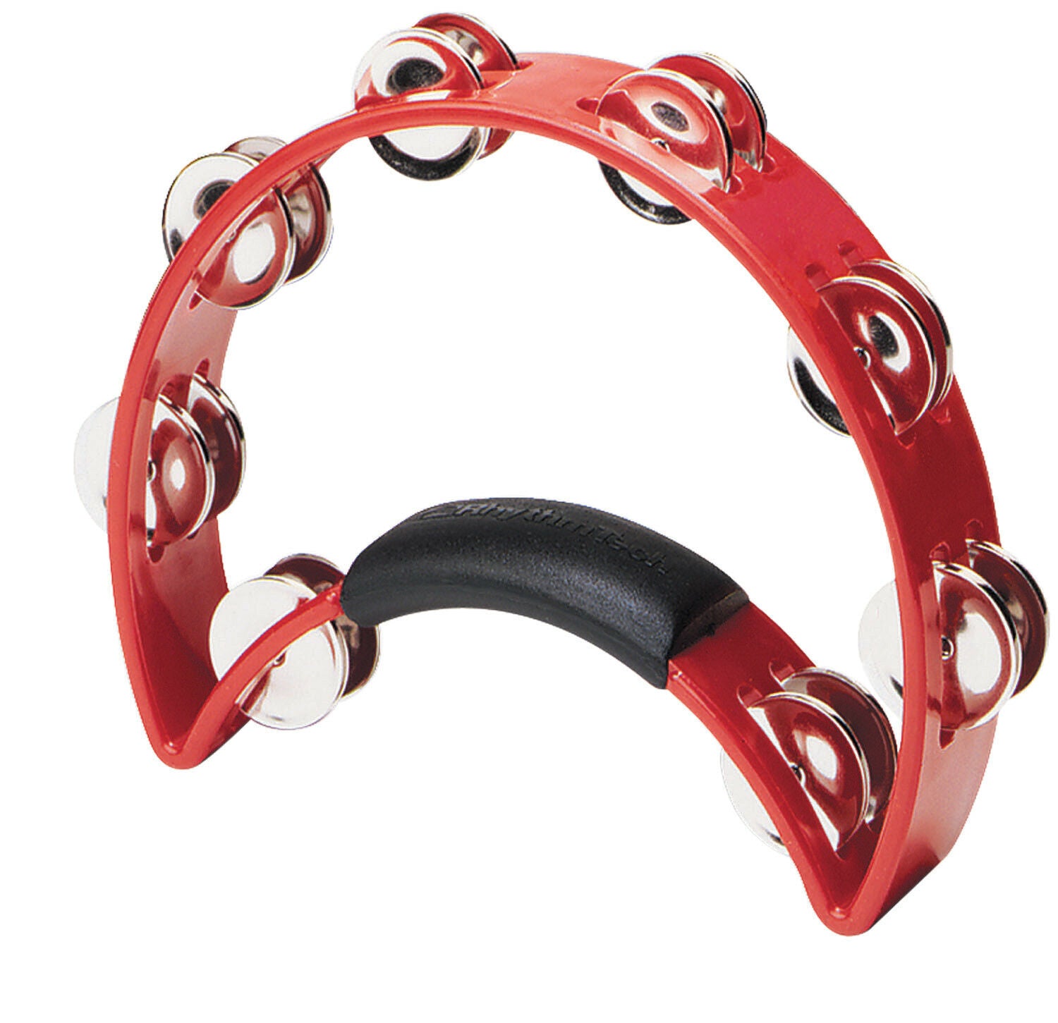 RHYTHM TECH - Original Half Moon Red Tambourine  ABS Rim, Professional