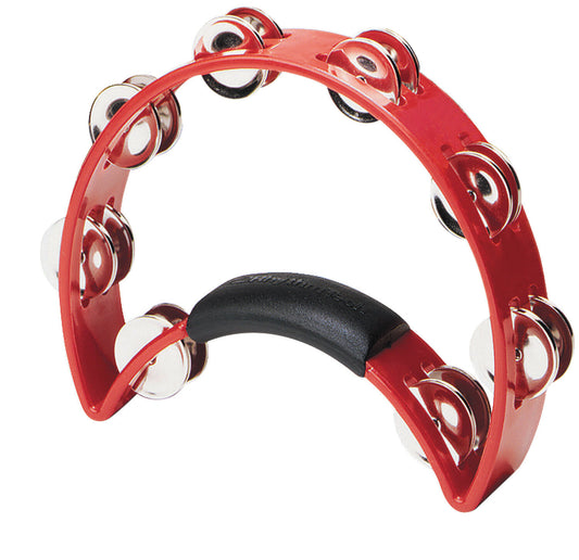 RHYTHM TECH - Original Half Moon Red Tambourine  ABS Rim, Professional