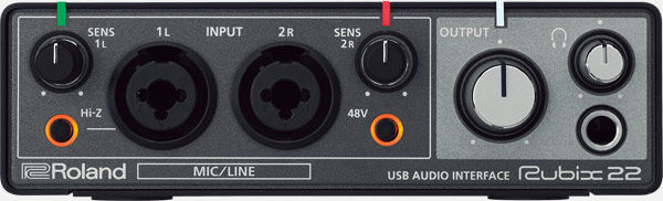 ROLAND Rubix22 USB Audio Interface - 2in/2out, MIDI, 24-bit/192kHz, Compact, High-Fidelity Sound, Affordable for Musicians & Producers